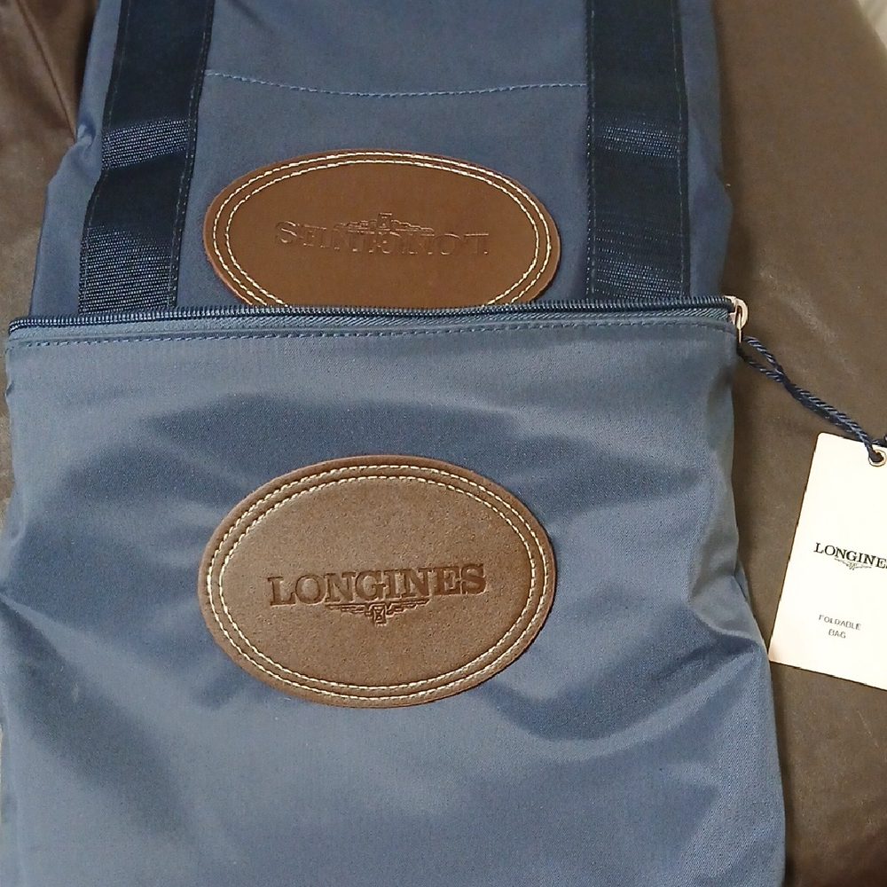 Longines Navy and Brown Men's Backpack